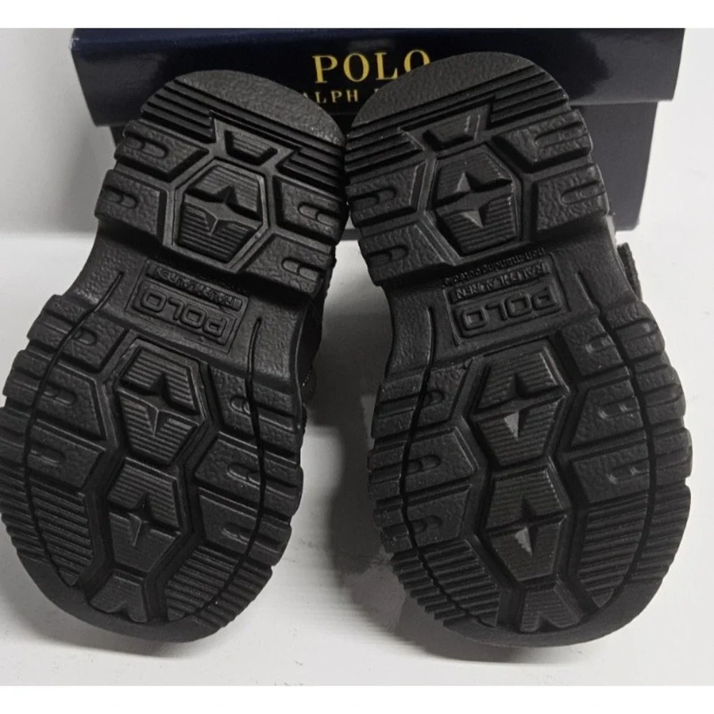 Polo Ralph Lauren Boy's Dover Boot Sneaker Chocolate black Sz 4‎ Toddler